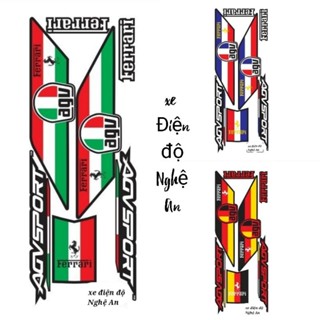  Tem dán xe điện Xmen mẫu cờ ý.pháp.Đức tem 4 lớp cao cấp  