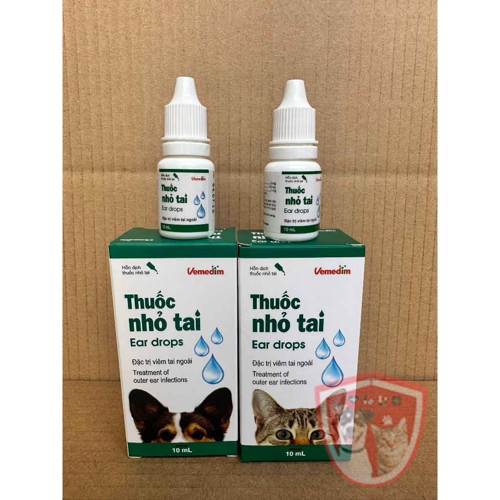 Dung dịch nhỏ hết viêm tai, hôi tai cho chó mèo - Vemedim nhỏ tai - Chai 10ml