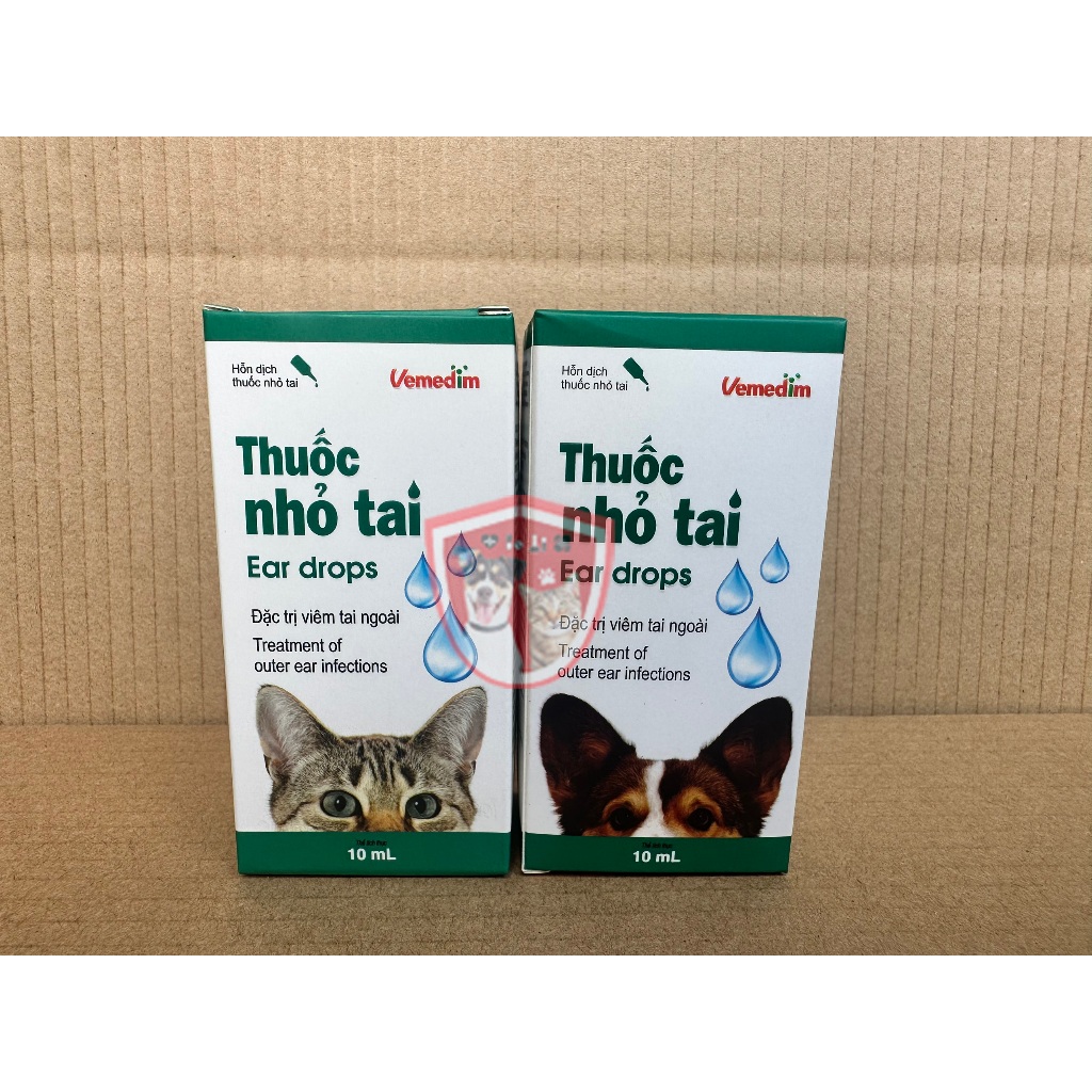 Dung dịch nhỏ hết viêm tai, hôi tai cho chó mèo - Vemedim nhỏ tai - Chai 10ml