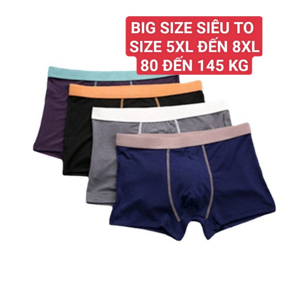 Combo 3 Quần lót nam sịp đùi big size cao cấp cho người to béo mập size lớn cotton thoáng khí từ 85 đến 145 kg