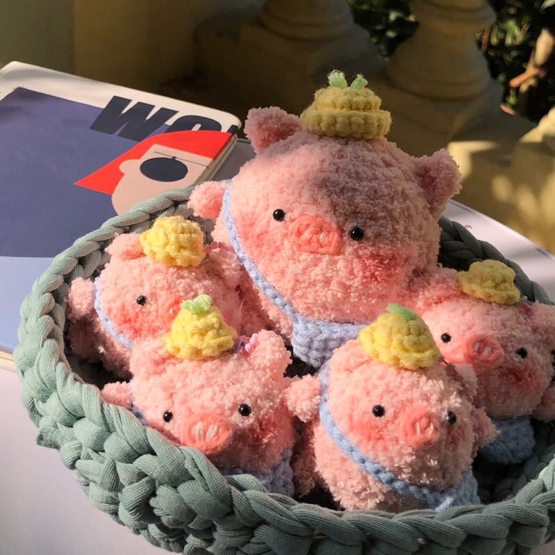 Móc khoá Handmade, móc khoá lợn con, móc khoá con lợn ngáo ngoww, móc khoá cute, móc khoá con heo, m