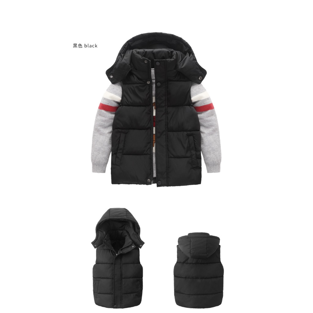 Áo khoác Gile mũ tháo rời có túi siêu mềm mại, Áo gile siêu nhẹ trần bông cho bé từ 4-13 tuổi