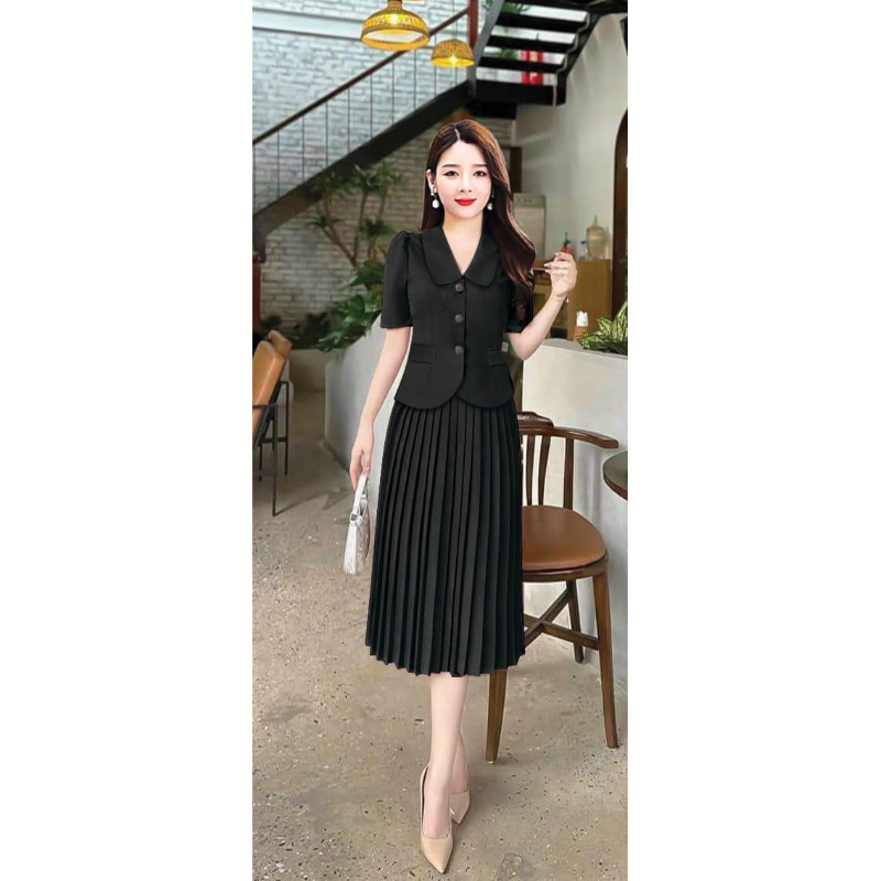 ĐẦM VEST PHỐI NÚT SANG TRỌNG