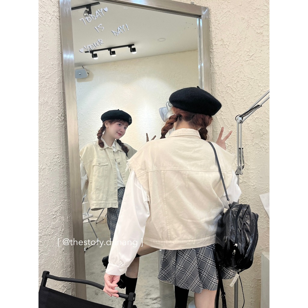 Áo ghi lê jean tua rua  A3143