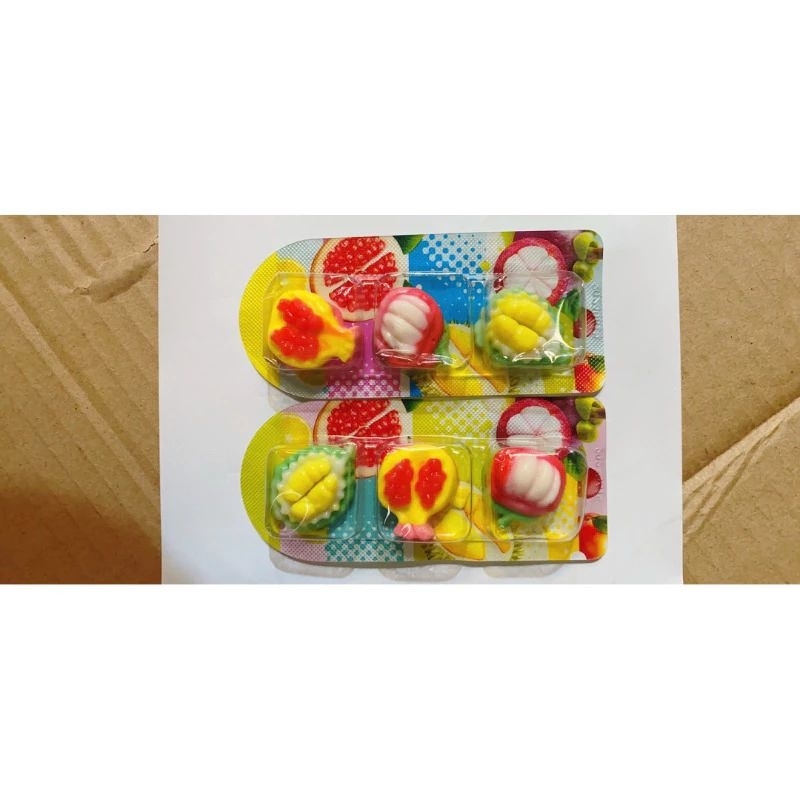 Sỉ hộp 30 vỉ kẹo dẻo chip hình hoa quả đẹp mắt