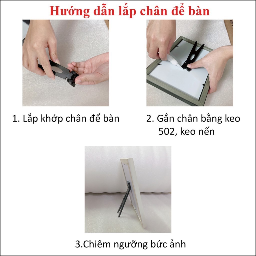 Khung Ảnh Kích Thước 15x21cm để bàn hoặc treo tường Mặt mica_Tặng kèm chân chống hoặc đinh treo