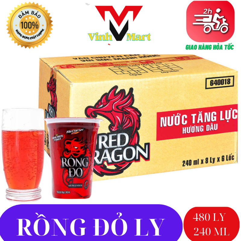 Tăng Lực Rồng Đỏ 1 Thùng 48 Ly - Vinhmart
