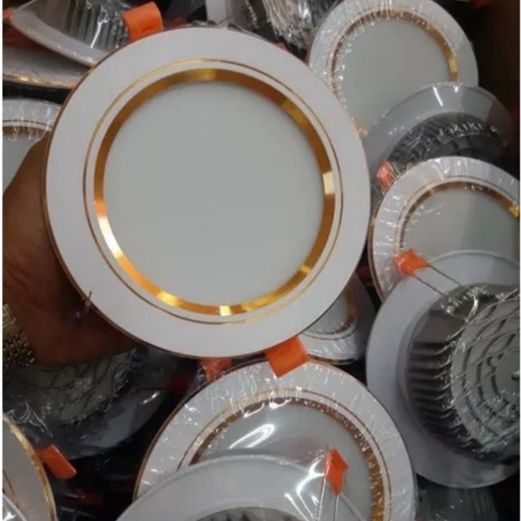 Đèn Led Âm Trần 7W 3 Chế Độ Màu Viền Bạc , Viền Vàng , Đèn downlight phi 90