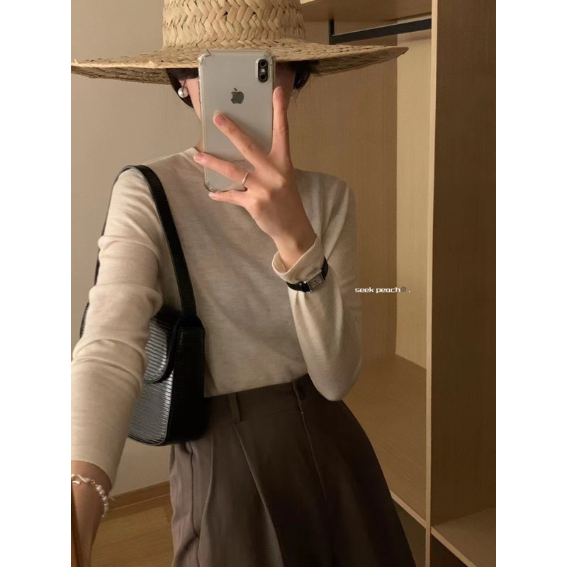 Áo pull giấy cổ tròn dài tay 30318 I MISS