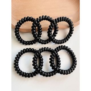 SET 2  Dây Cột Tóc Lò Xo Đen [Size Lớn 5.5 cm và nhỏ 3cm]
