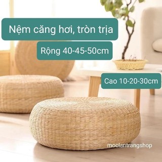 Nệm ngồi bệt, đệm cói ngồi thiền yoga, ghế bệt cafe tròn bằng cói lục bình, nệm tập yoga nhiều kích cỡ