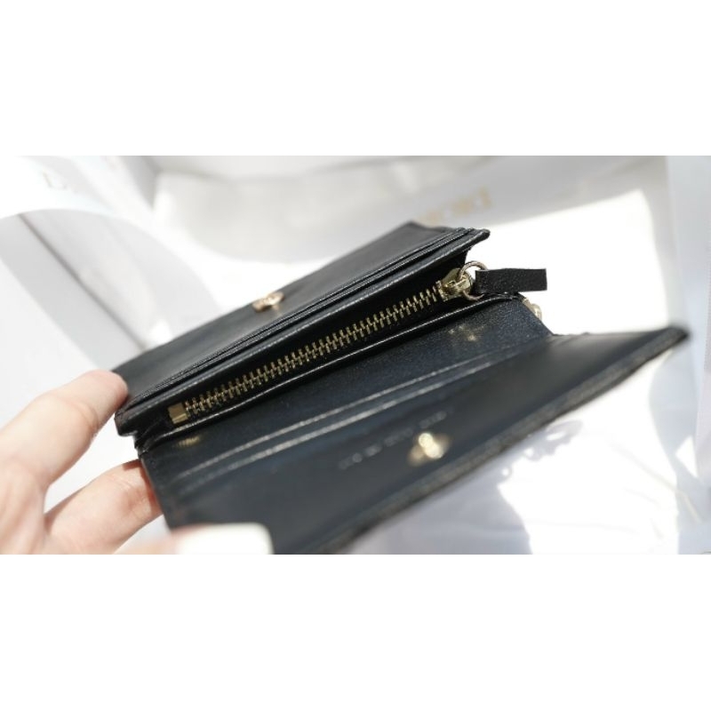 Ví nữ cao cấp D.I caro da bog non mini kèm móc charm nhỏ siêu xinh