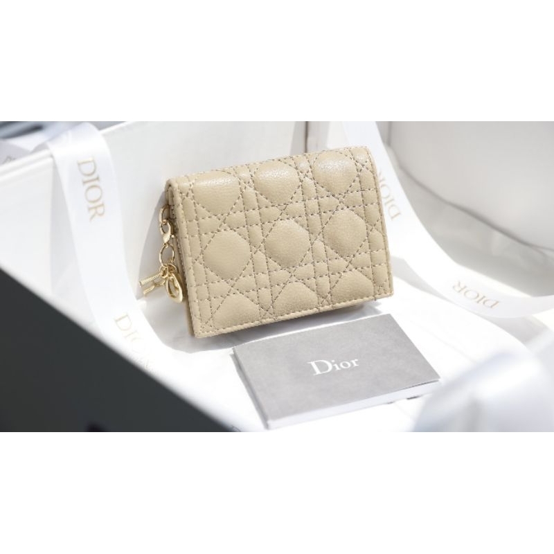 Ví nữ cao cấp D.I caro da bog non mini kèm móc charm nhỏ siêu xinh