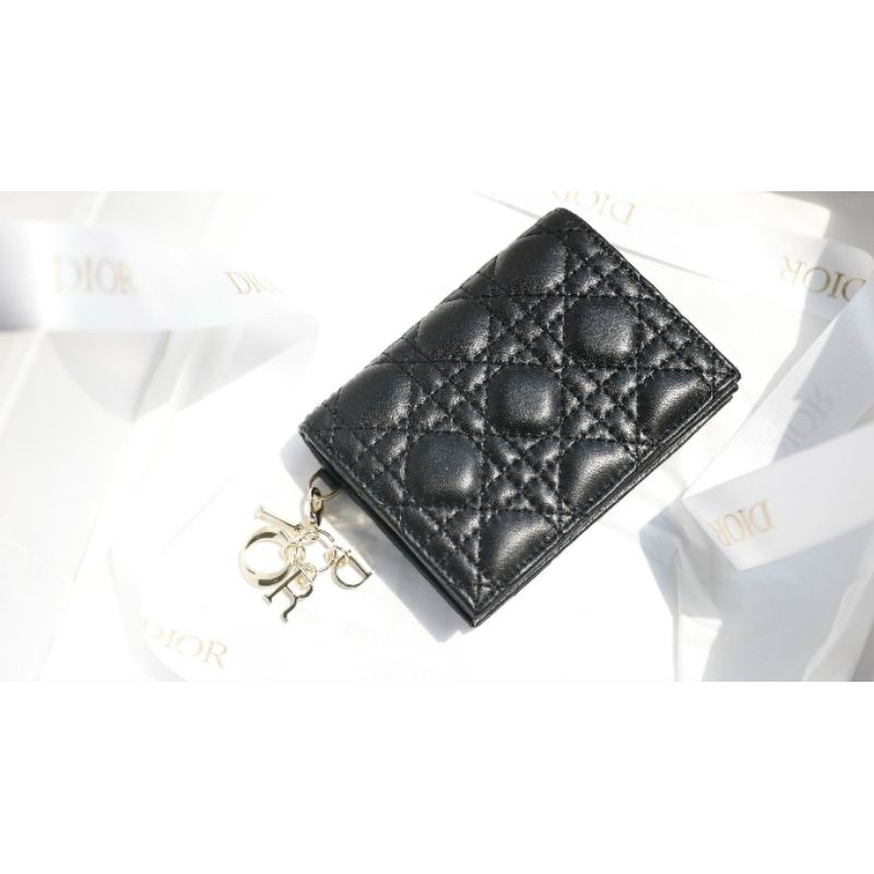 Ví nữ cao cấp D.I caro da bog non mini kèm móc charm nhỏ siêu xinh