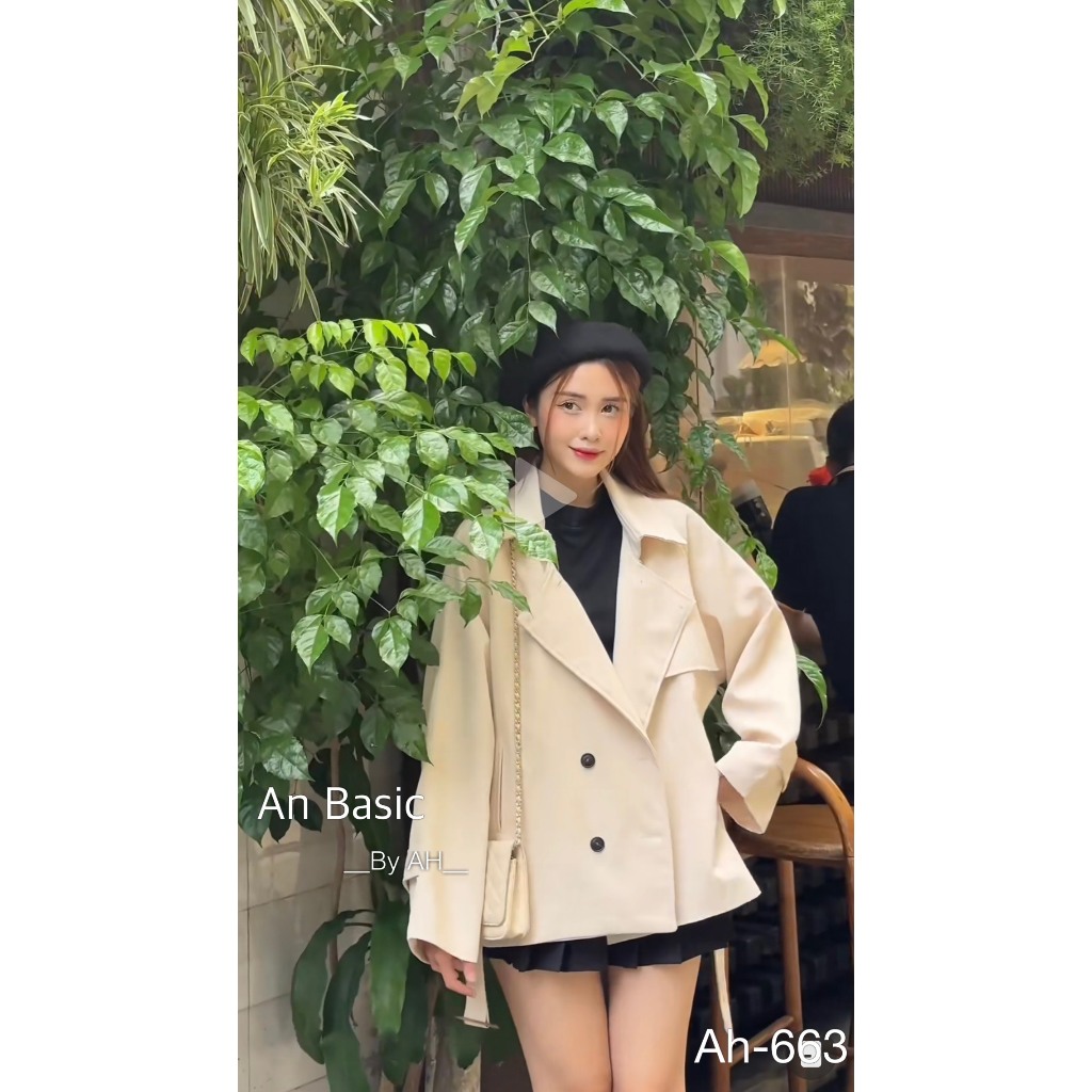 Áo khoác mangto dáng ngắn kèm đai chất chéo ruby có nhiều tone màu dễ phối đồ KIMII 663 P5K1