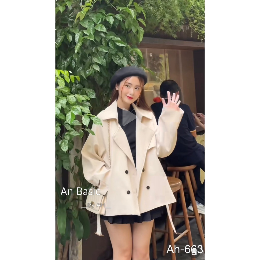 Áo khoác mangto dáng ngắn kèm đai chất chéo ruby có nhiều tone màu dễ phối đồ KIMII 663 P5K1