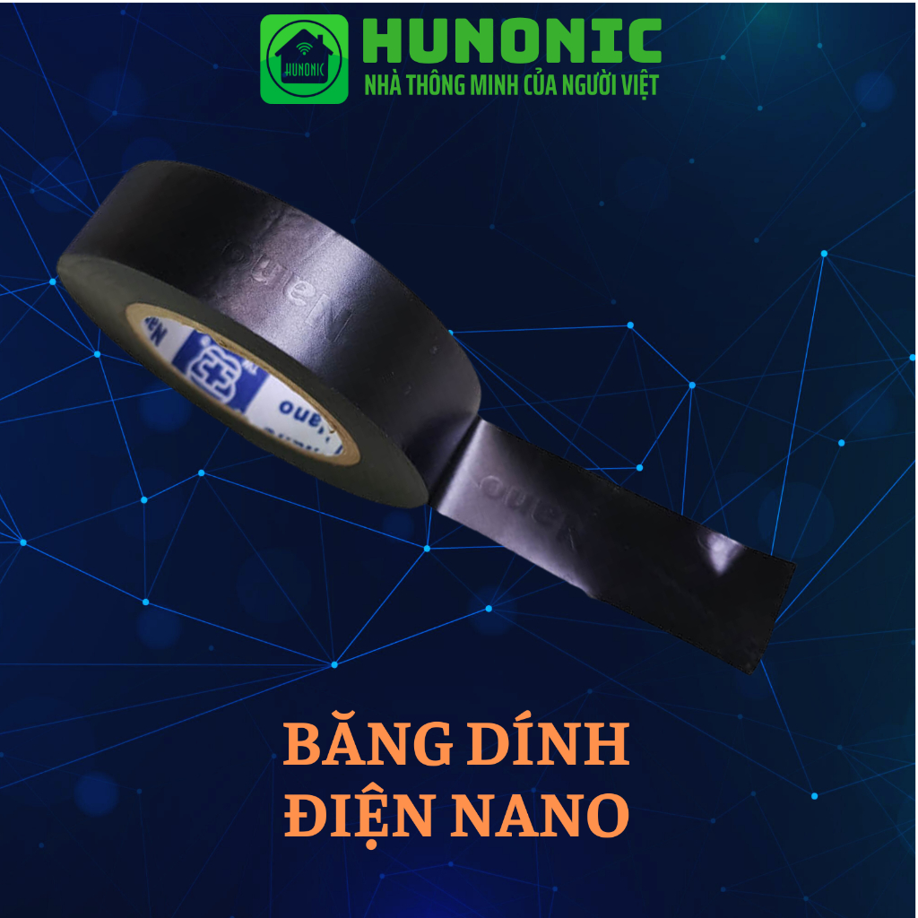 Băng dính điện Nano Hunonic siêu bền màu đen, Thiết Bị Chống Trộm Và Báo Khách Đa Năng Hunonic CT01