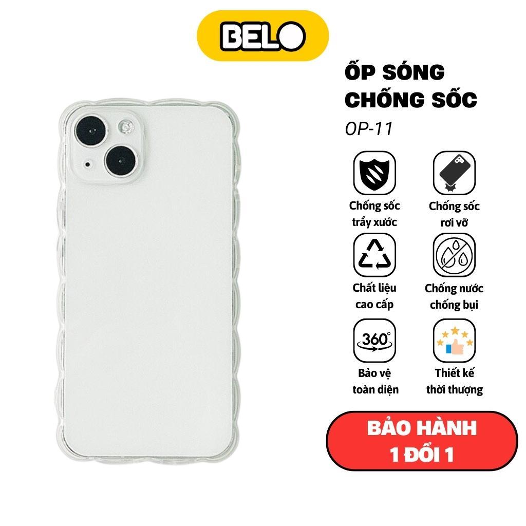 Ốp lưng iphone lượn sóng trong suốt 6/6plus/6s/6splus/7/7plus/8/8plus/x/xs/11/12/13/14/pro/max/plus/promax - Belo