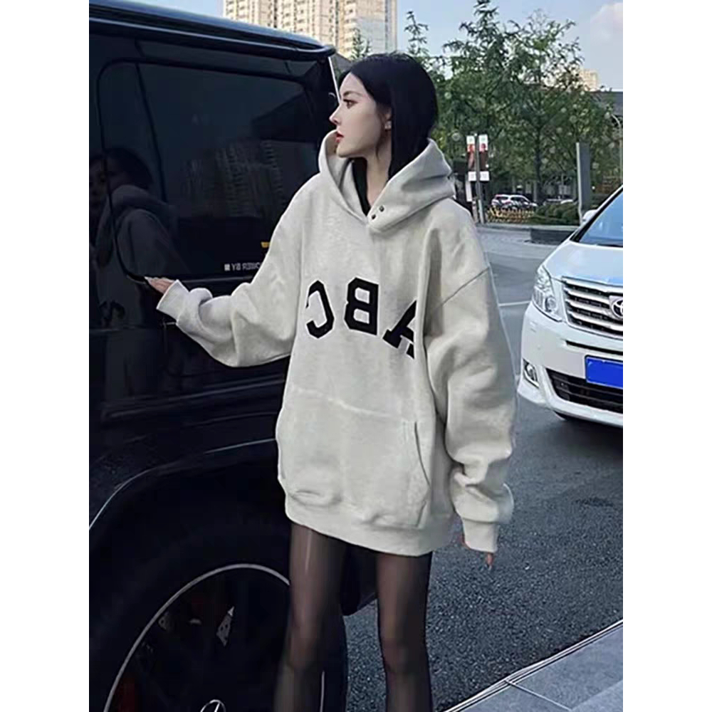 Áo hoodie nỉ ngoại nam nữ không xù kết hợp họa tiết in dập abc cao cấp Bảo Đăng.