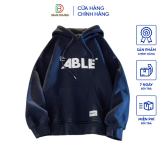 Áo hoodie nỉ ngoại nam nữ không xù kết hợp họa tiết in dập able cao cấp Bảo Đăng.