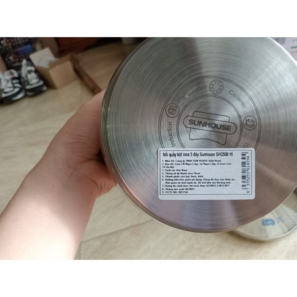 Quánh inox 5 dấy Sunhouse 16cm Quà tặng từ sữa