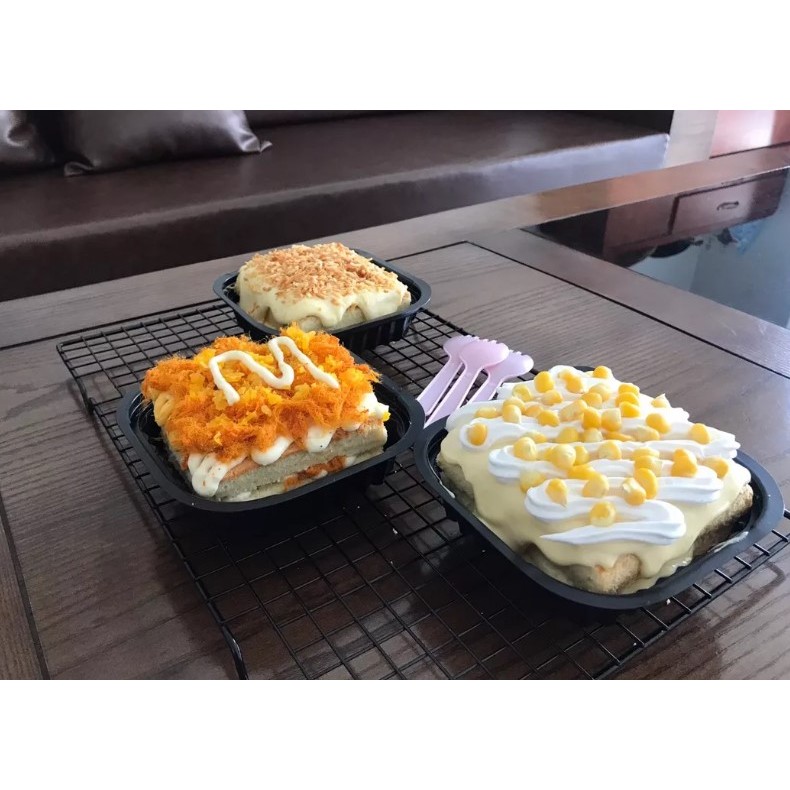 Set 100 hộp nhựa đế đen vuông ht12 kèm luôn nắp dùng 1 lần
