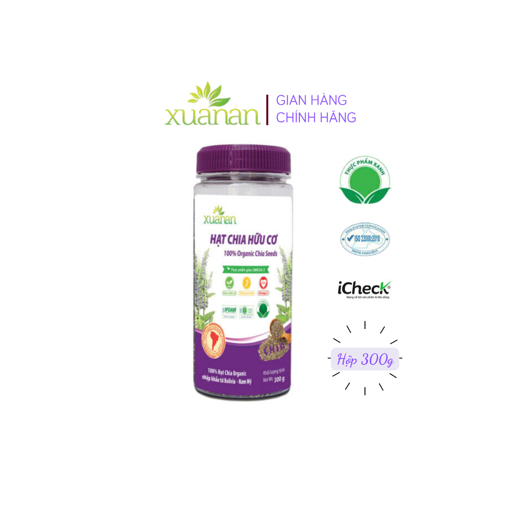 Hạt Chia Hữu Cơ Xuân An Hộp 300G