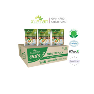 Thùng 30 Gói Cháo Yến Mạch Rau Nấm Xuân An 40G [chay dùng được] (Tặng Kèm 5 Gói )