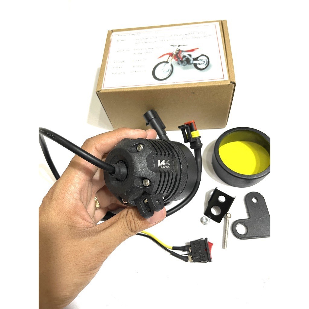 ĐÈN TRỢ SÁNG L4X CHÍP CREE CHÍNH HÃNG -CHỐNG NƯỚC BẢO HÀNH 12 THÁNG TẶNG KÈM CÔNG TẮC,PHỤ KIỆN VÀ LEN VÀNG PHÁ SƯƠNG,...