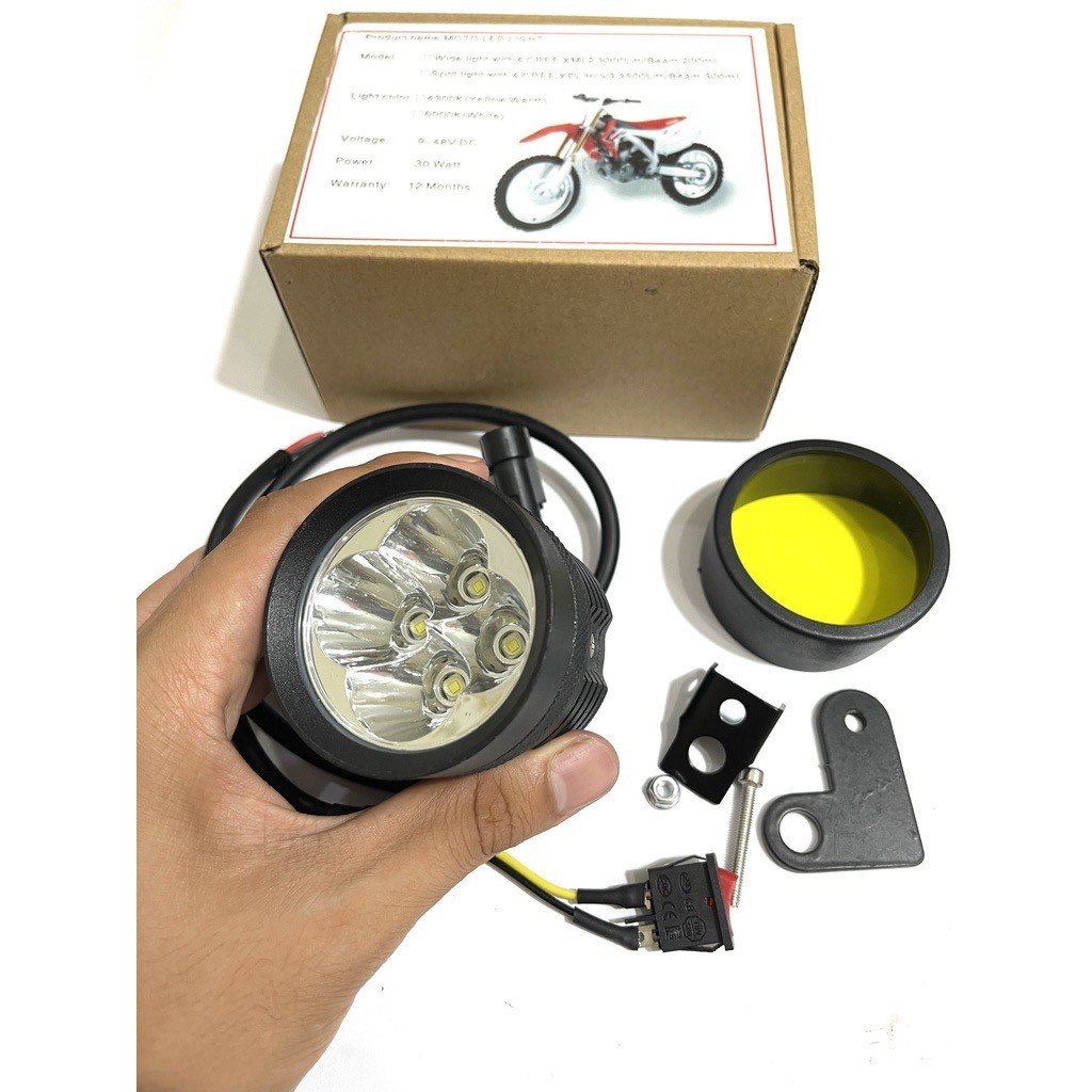 ĐÈN TRỢ SÁNG L4X CHÍP CREE CHÍNH HÃNG -CHỐNG NƯỚC BẢO HÀNH 12 THÁNG TẶNG KÈM CÔNG TẮC,PHỤ KIỆN VÀ LEN VÀNG PHÁ SƯƠNG,...