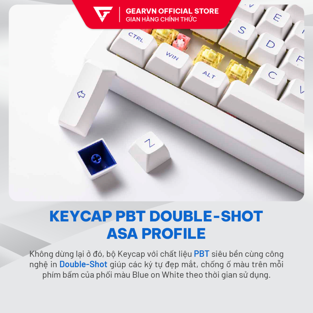 Bàn phím cơ AKKO 5075B Plus Blue on White Akko Switch v3 Cream Blue