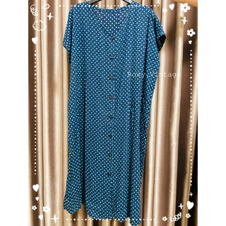Rosy.Vintage| Đầm vintage dài chấm bi form rộng