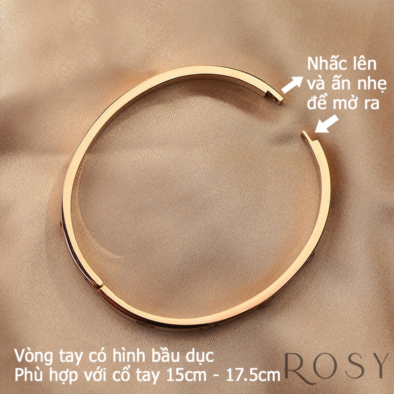 Vòng tay titan không gỉ đính đá cao cấp VT38