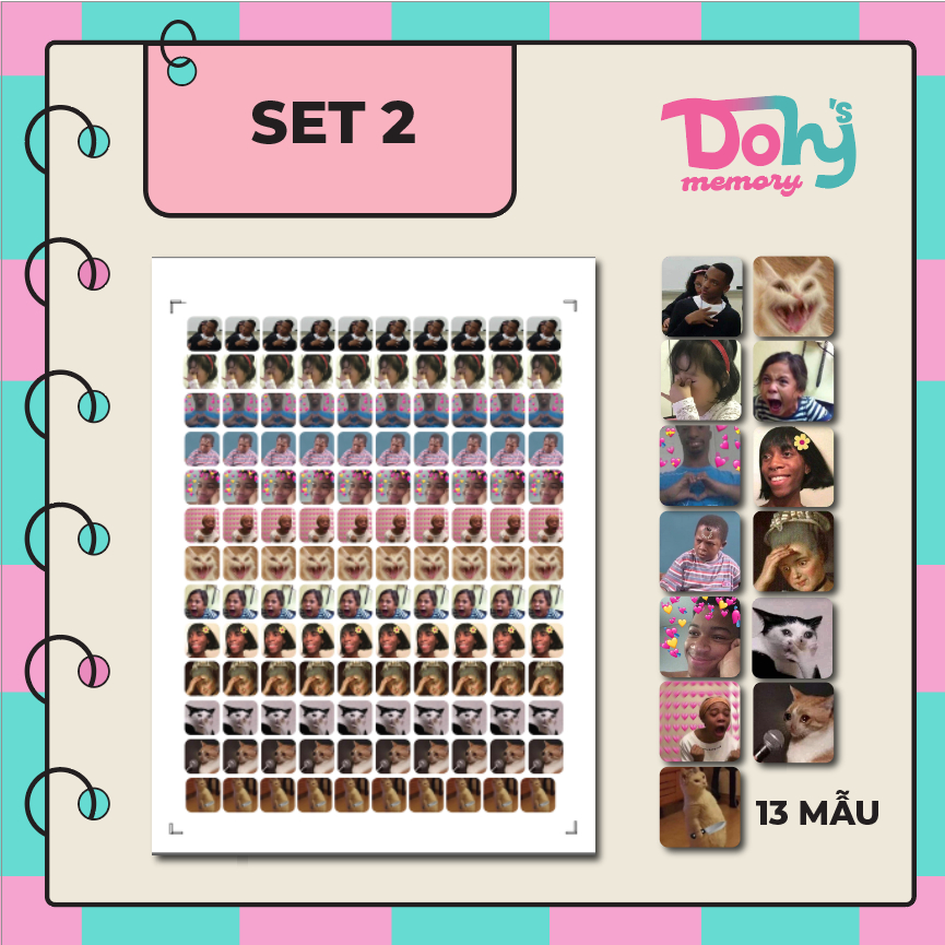 Set 130 sticker/hình dán meme, hài hước cho giáo viên, học sinh, sinh viên - Thiết kế theo yêu cầu - Dohy Memory