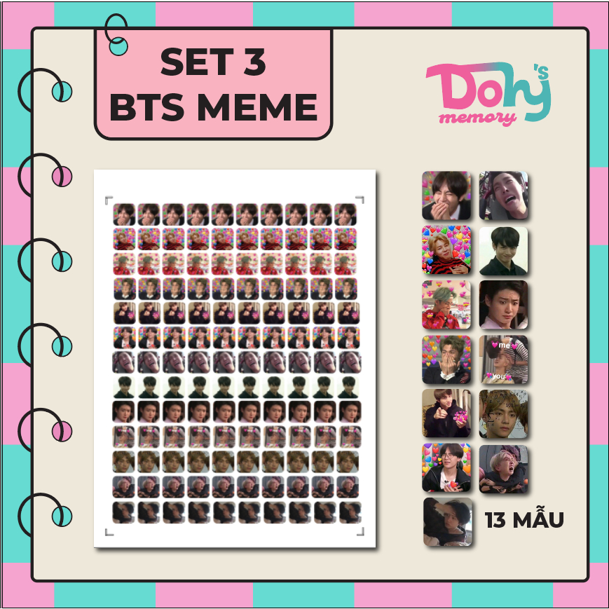 Set 130 sticker/hình dán meme, hài hước cho giáo viên, học sinh, sinh viên - Thiết kế theo yêu cầu - Dohy Memory