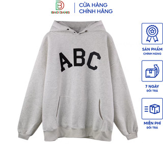 Áo hoodie nỉ ngoại nam nữ không xù kết hợp họa tiết in dập abc cao cấp Bảo Đăng.