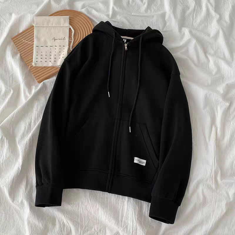 Áo khoác hoodie zip chất liệu nỉ ngoại không xù kiểu trơn phong cách scholl cao cấp Bảo Đăng.