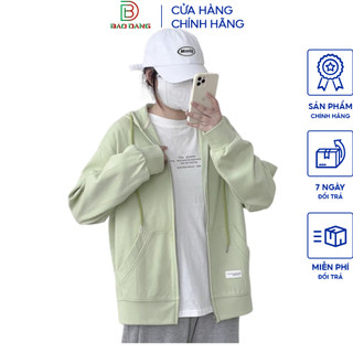 Áo khoác hoodie zip chất liệu nỉ ngoại không xù kiểu trơn phong cách scholl cao cấp Bảo Đăng.