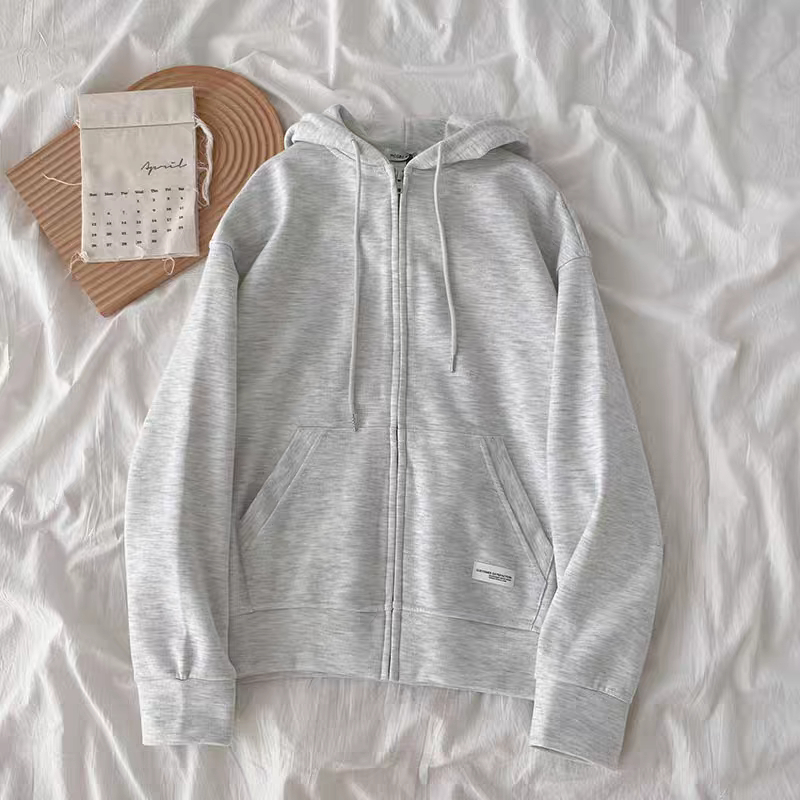 Áo khoác hoodie zip chất liệu nỉ ngoại không xù kiểu trơn phong cách scholl cao cấp Bảo Đăng.