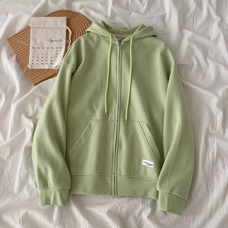 Áo khoác hoodie zip chất liệu nỉ ngoại không xù kiểu trơn phong cách scholl cao cấp Bảo Đăng.