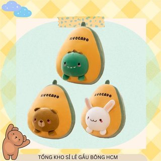 Gấu Bông Trái Cây Qủa Bơ Hình Mặt Thú Cưng Size 30cm- 45cm (4 Mẫu)