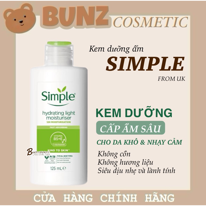 Kem dưỡng ẩm Simple kind to skin Light