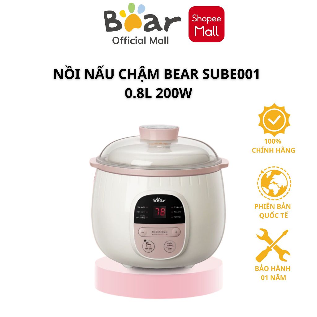 Nồi Nấu Chậm Bear SUBE001 0.8L 200W
