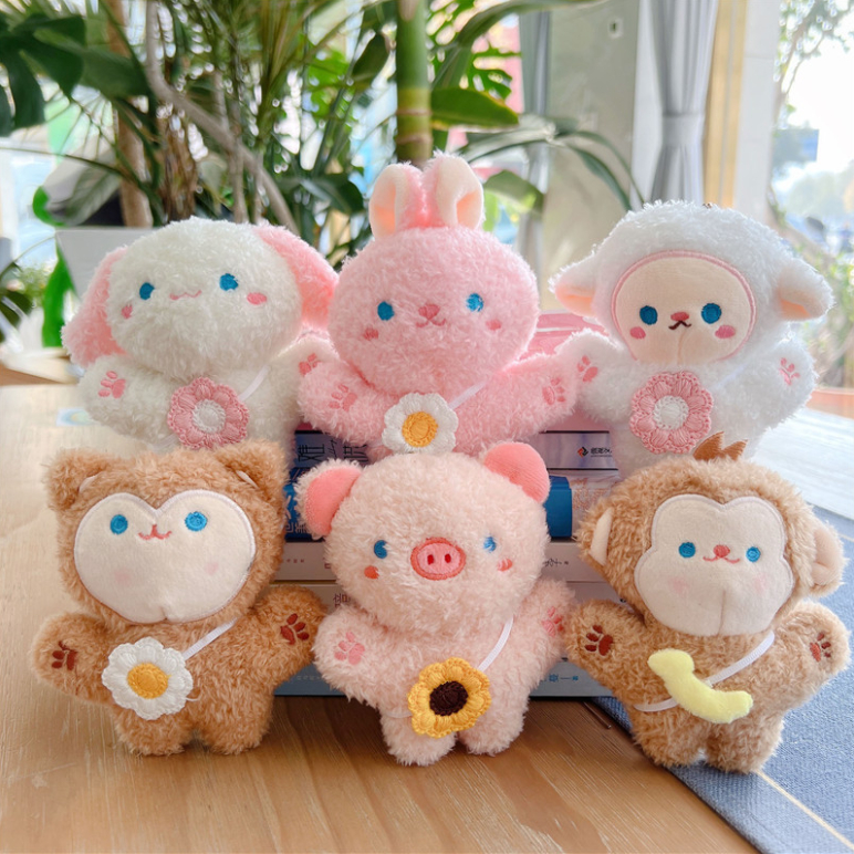 Móc khoá gấu bông hình heo thỏ mập trang trí balo, túi xách cực cute nổi bật, móc treo quà tặng bạn bè dễ thương ý nghĩa