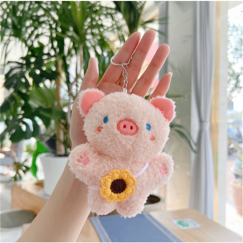 Móc khoá gấu bông hình heo thỏ mập trang trí balo, túi xách cực cute nổi bật, móc treo quà tặng bạn bè dễ thương ý nghĩa
