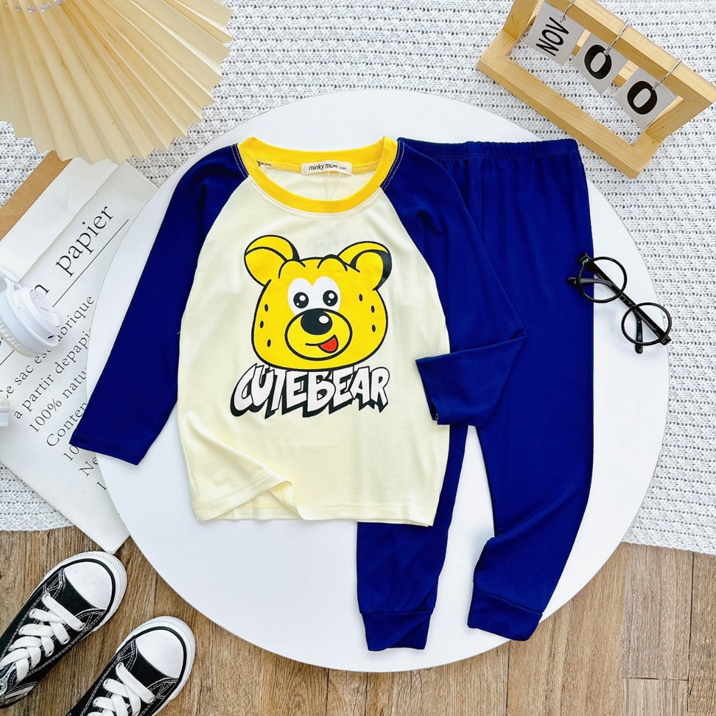 Đồ Bộ Thu Đông Dài Tay Cho Bé Trai, Bé Gái Vải Cotton 4C Dư Xịn In Hình Ngộ Nghĩnh, Bộ Quần Áo Cho Bé Mặc Nhà Maru Store