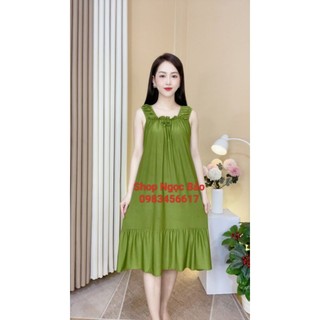 Đầm ngủ thun lạnh nhúm vai