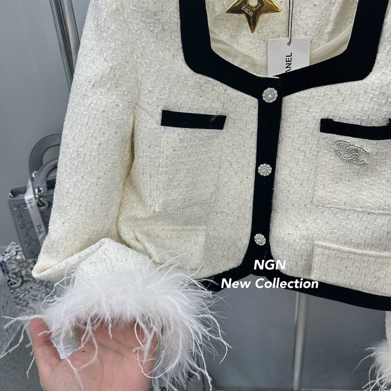 Sét áo khoác dạ tay lông + quần sooc