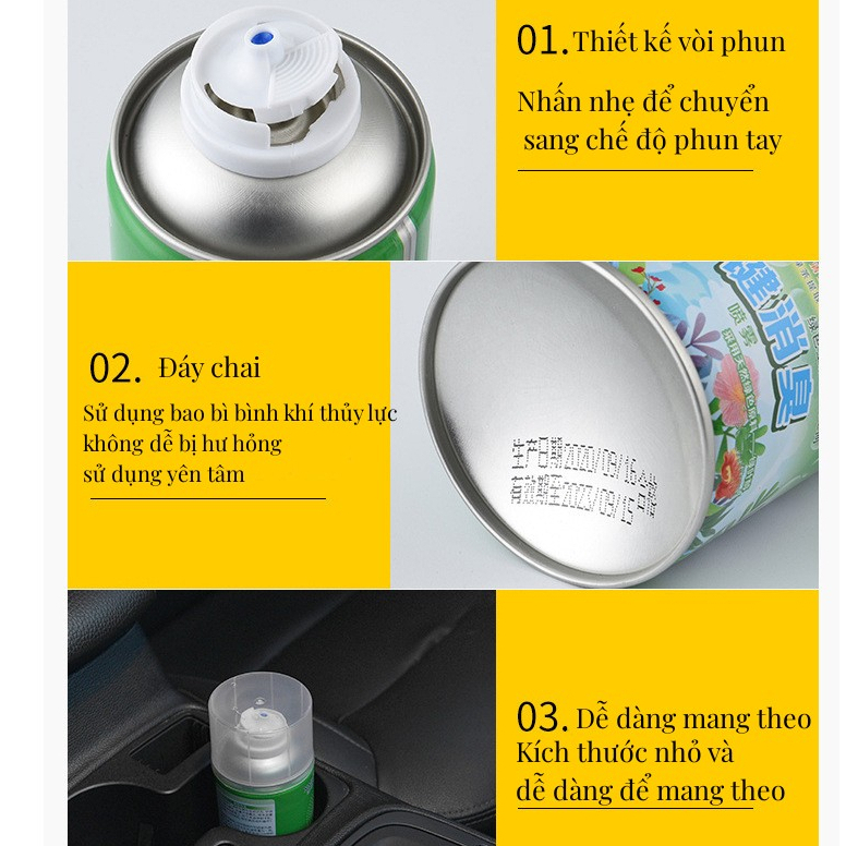 Bình Xịt Khử Trùng Ô Tô, Bình Xịt Tự Động Khử Mùi Điều Hòa Làm Thơm, Làm Mát Không Khí Xe Hơi | BigBuy360 - bigbuy360.vn