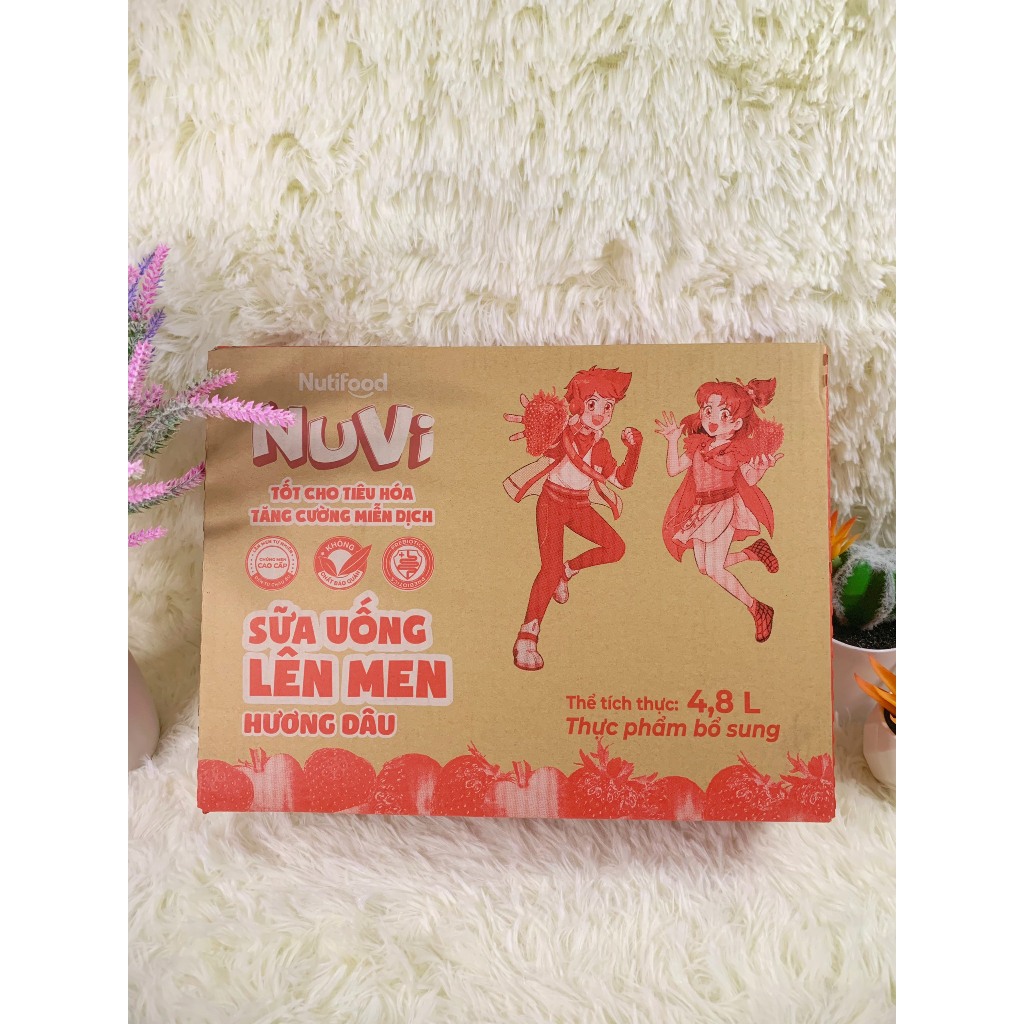 Lốc 6 hộp NuVi Sữa Chua Uống Lên Men Vị Cam/ Dâu/ Sữa Chai 100ml L6.SCUMS100AZ - Thương hiệu NUTIFOOD - TACAPU